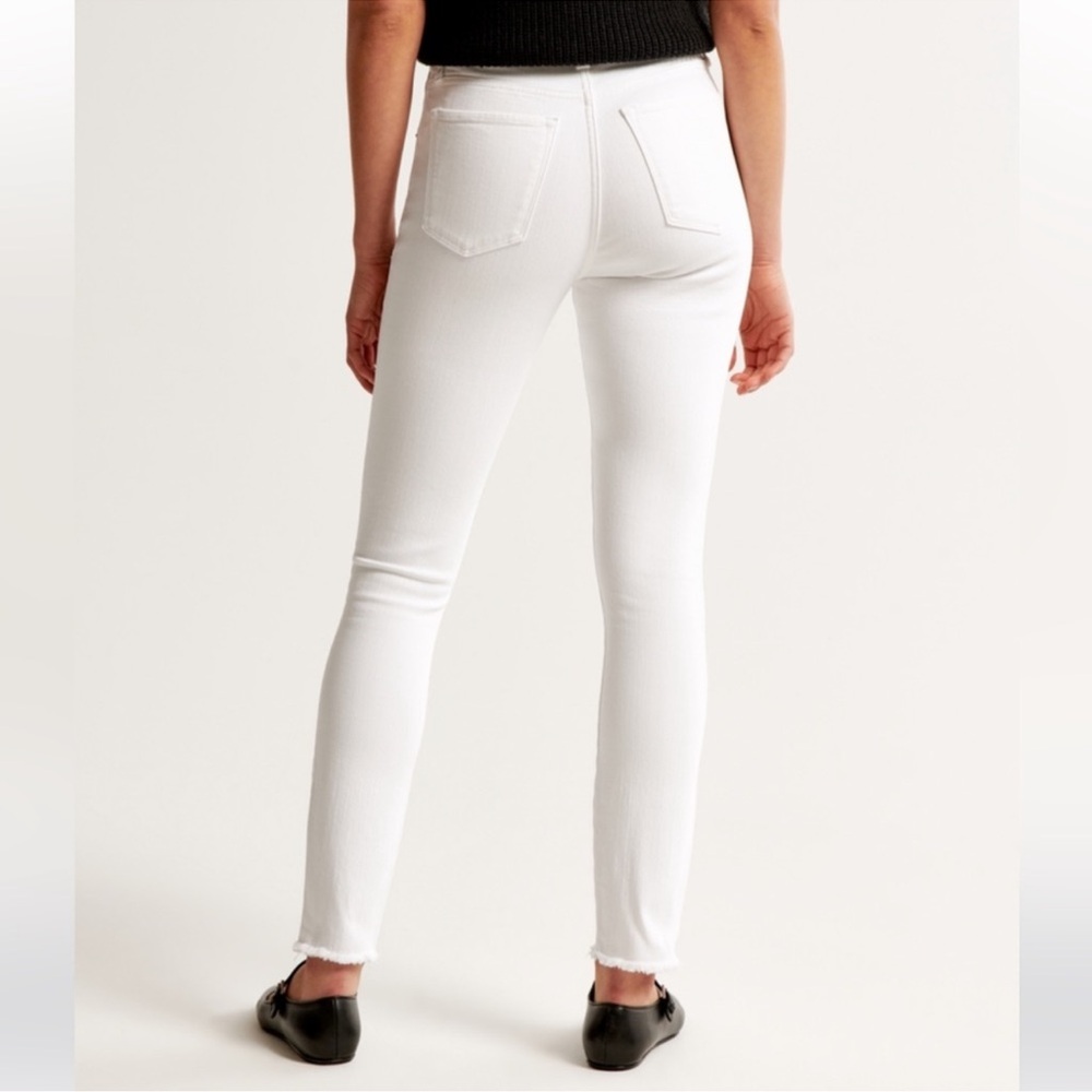 Abercrombie White super skinny ankle High-Rise Skinny Jeans